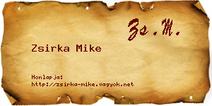 Zsirka Mike névjegykártya